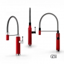 Μπαταρία Νεροχύτη HAPPY, GESSI Glossy Red / Chrome